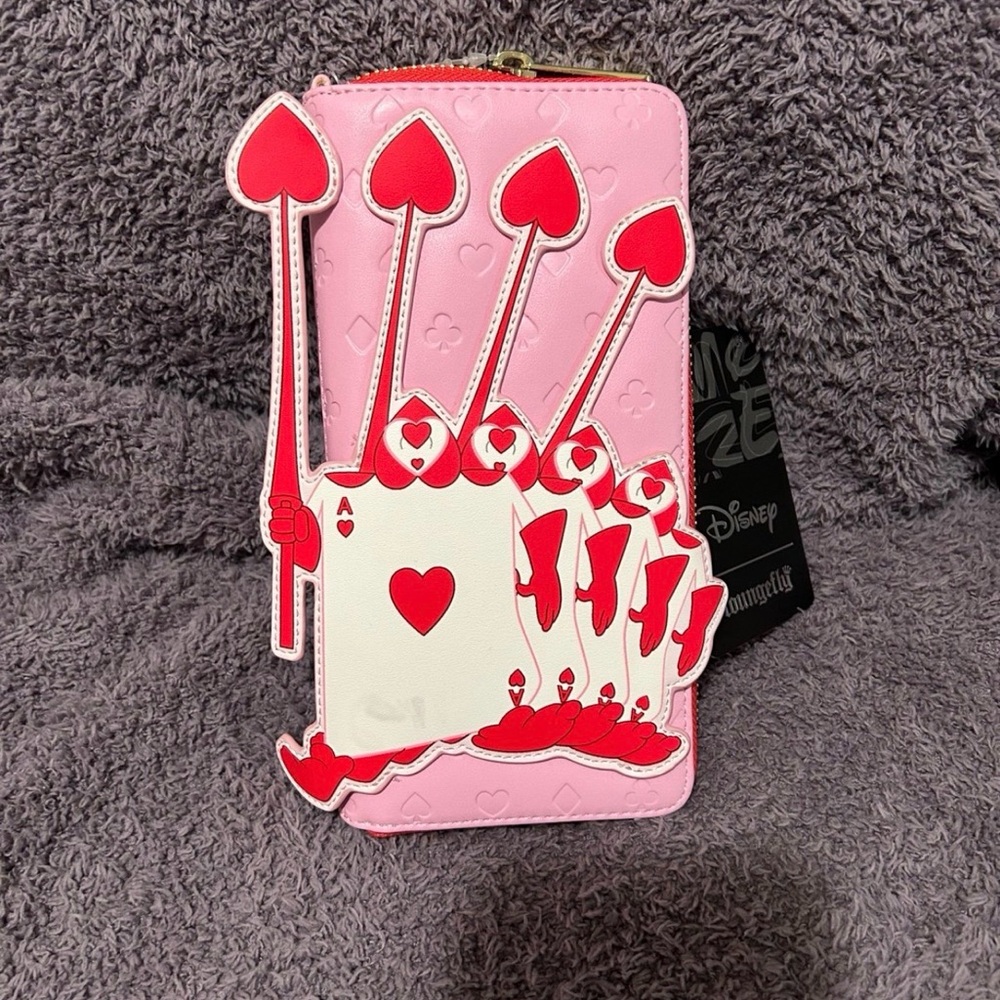 Disney Alice in Wonderland Pink and Red Card Soldiers Clutch